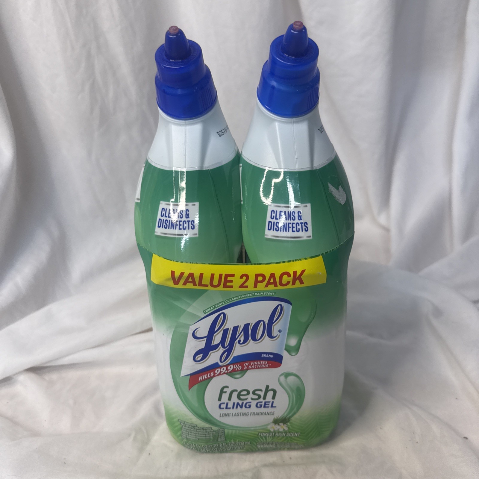 Lysol Cling & Fresh Gel Toilet Bowl Cleaner Forest Rain Scent / 24 oz / 2 pieces