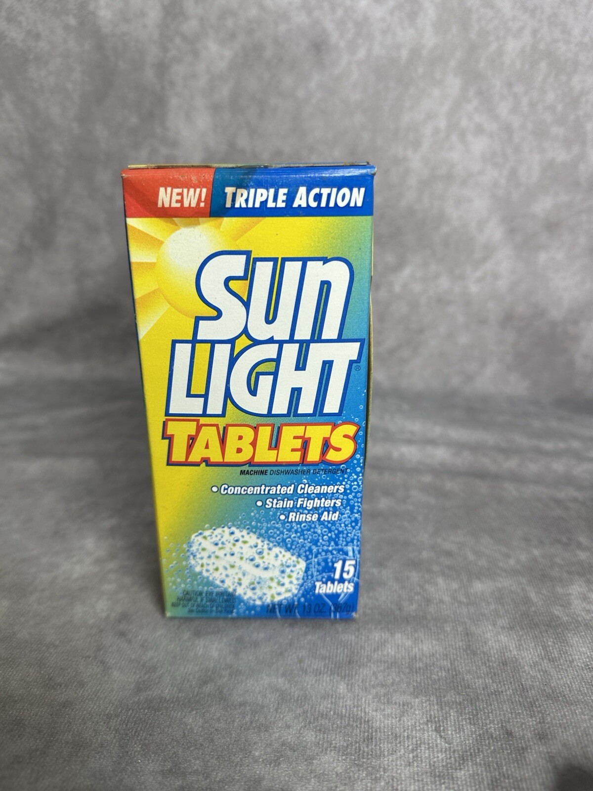 Vintage 1998 Sunlight Dishwasher Tablets (15) Triple Action Discontinued