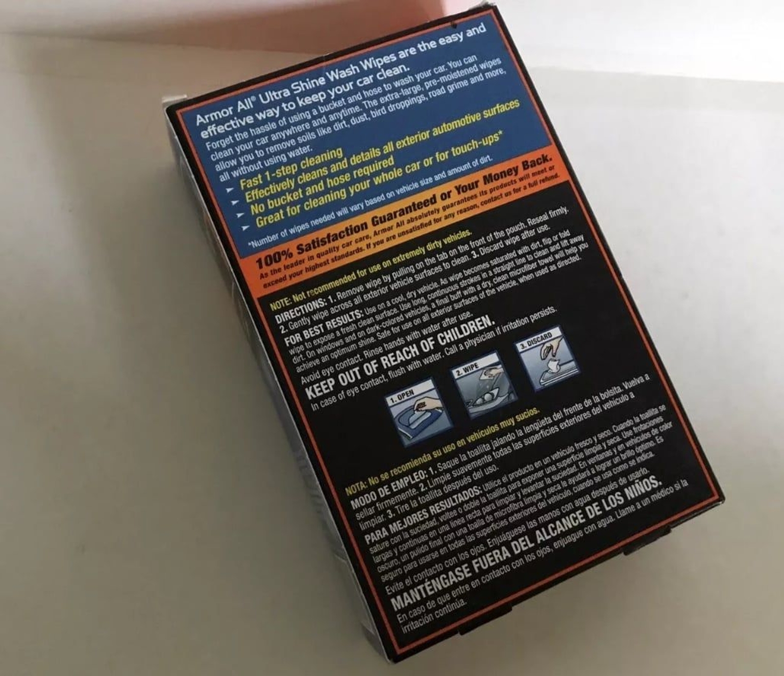 Armor All Ultra Shine Car Wash Wipes Armorall XL Extra Large Cleaning Exterior