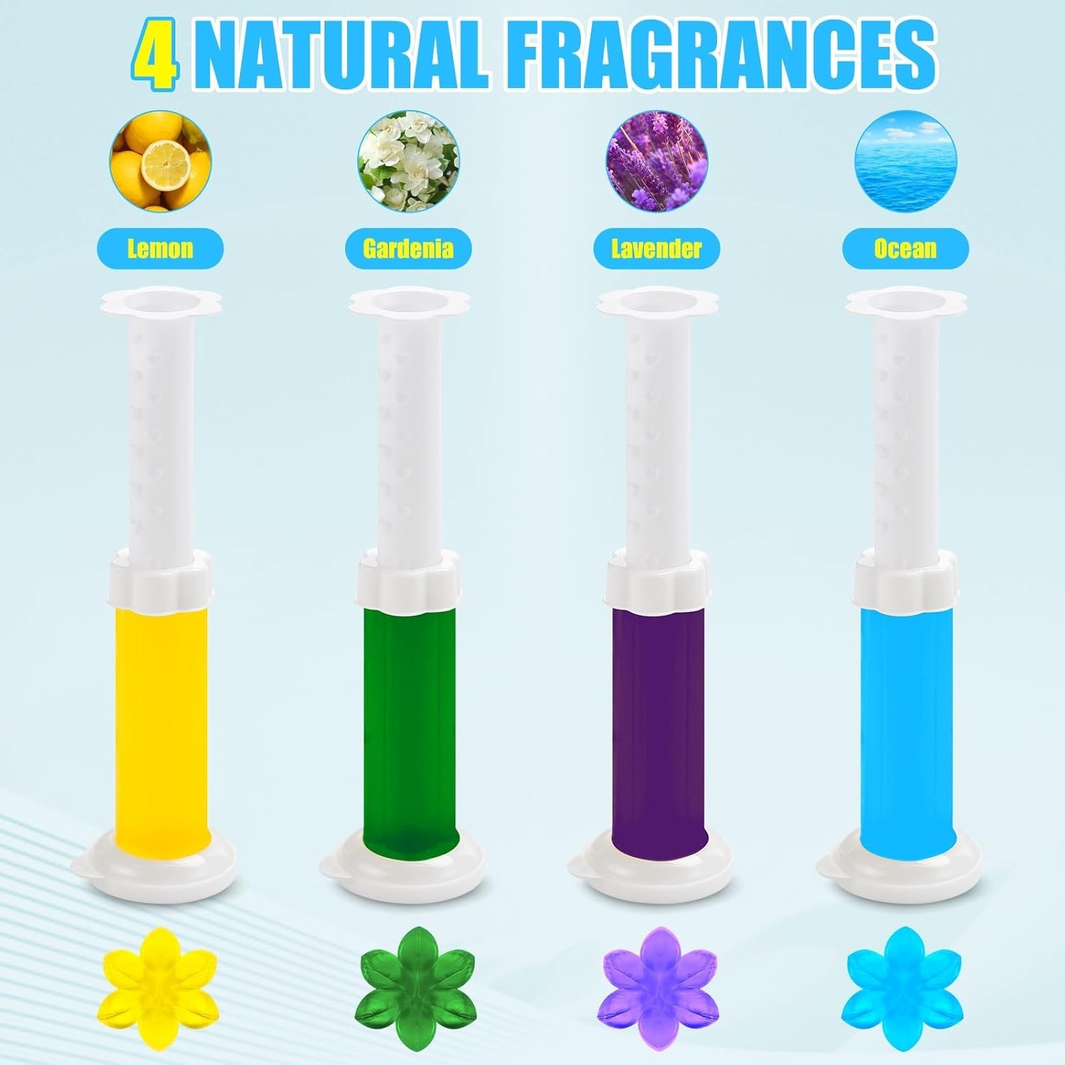 4 Pack Toilet Gel Stamp, 48 Stamps 4 Kinds Of Scent Toilet Bowl Cleaner Gel, …