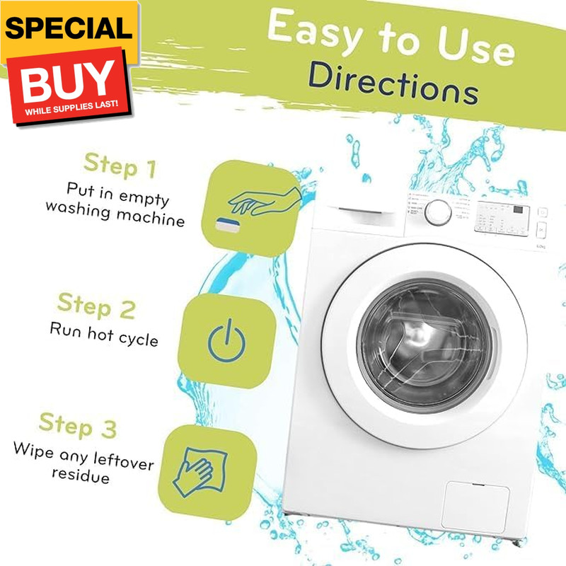 Washing Machine Cleaner and Deodorizing Tablets For Front & Top Load Washers Inc