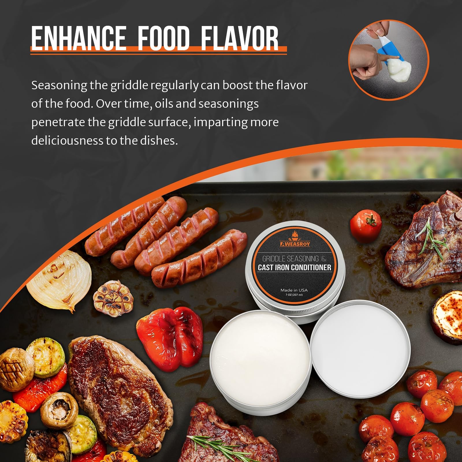 AWEASROY Griddle Seasoning & Cast Iron Seasoning Conditioner 7 OZ Care Kit, w…