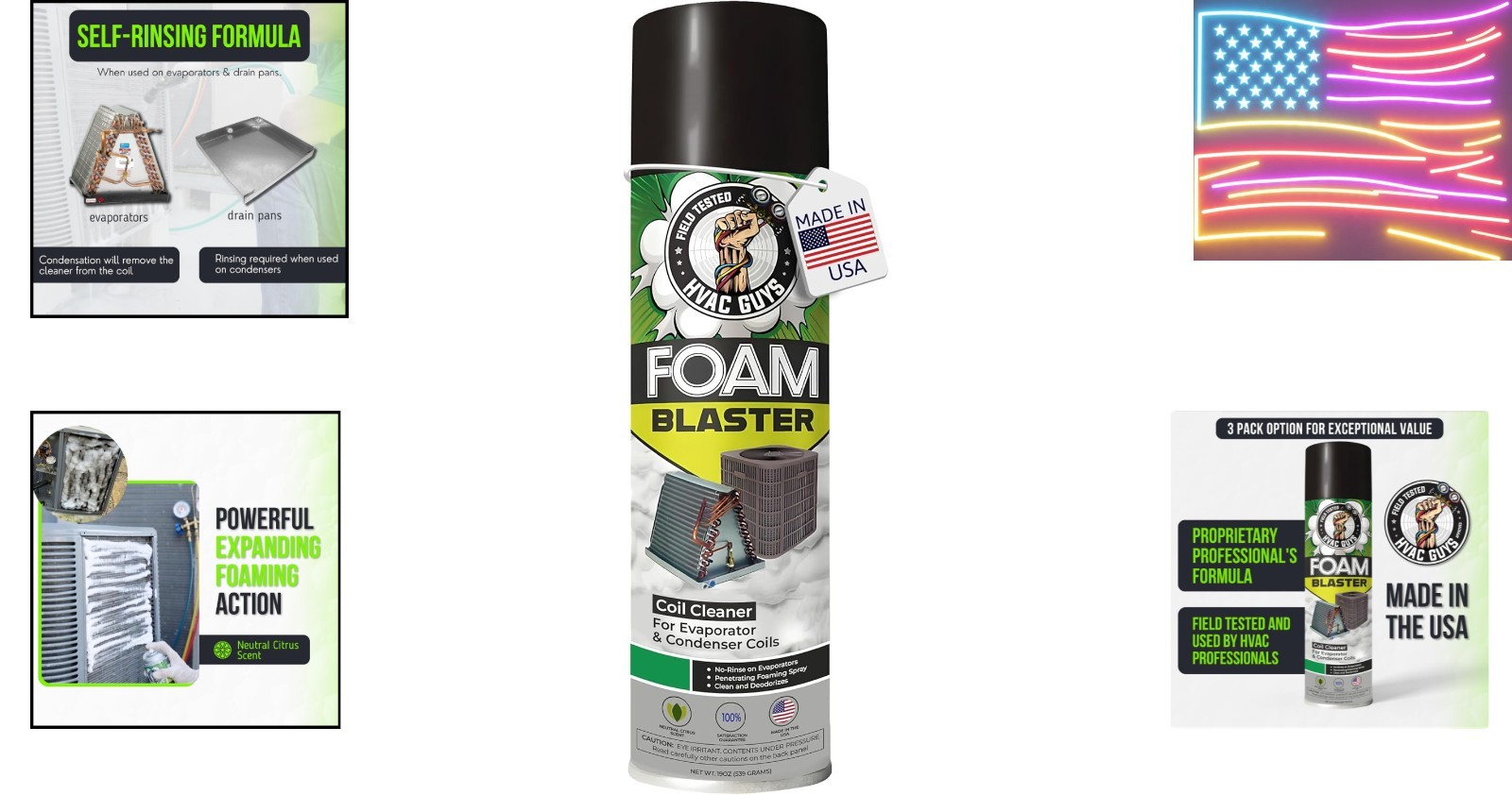 Foam Blaster AC Coil Cleaner for AC Unit | No Rinse Formula for Evaporators &…