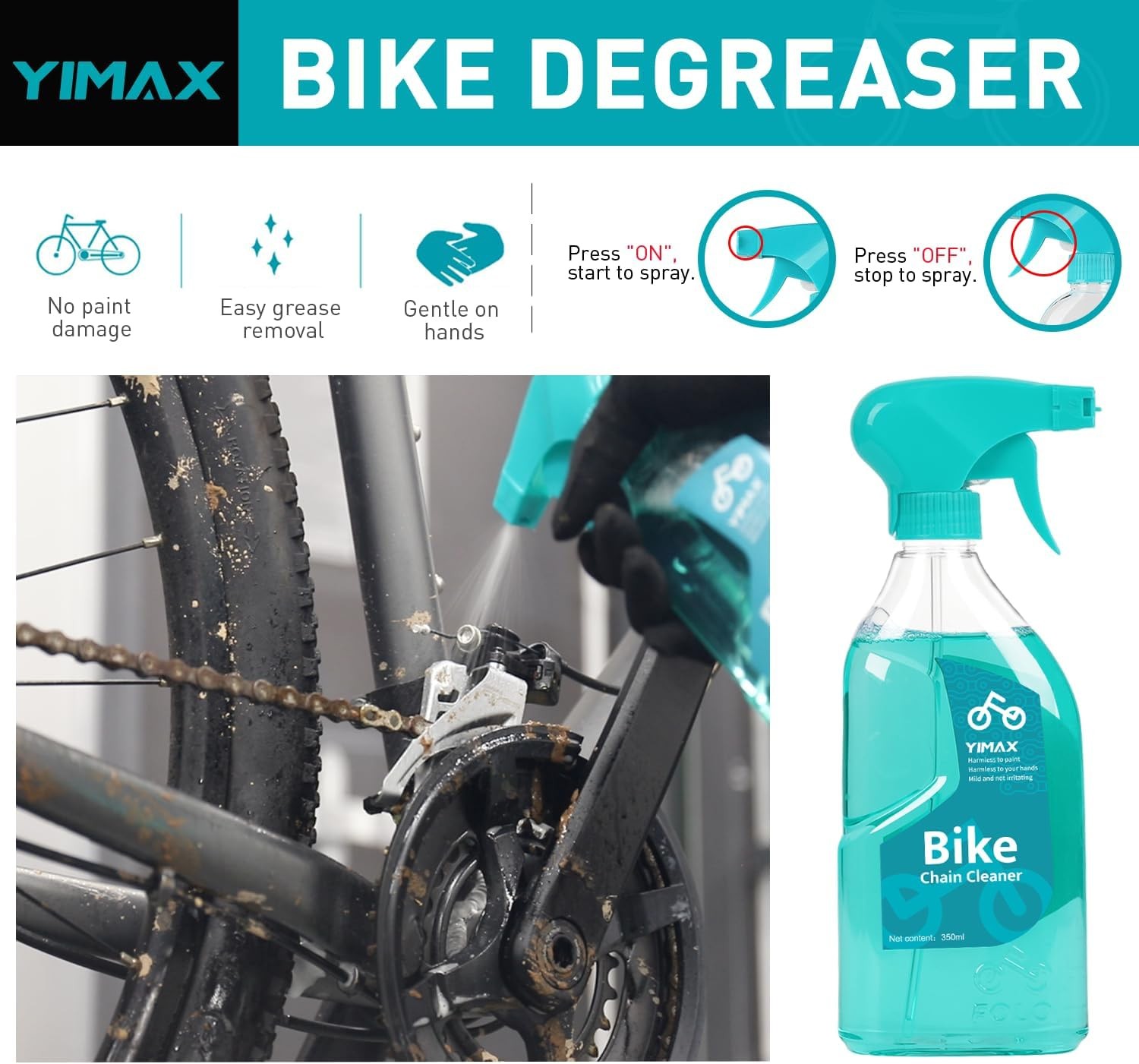 Bike Chain Cleaner Set, Bicycle Cleaning Kit Chain Lube and 500ml Cleaning Sp…