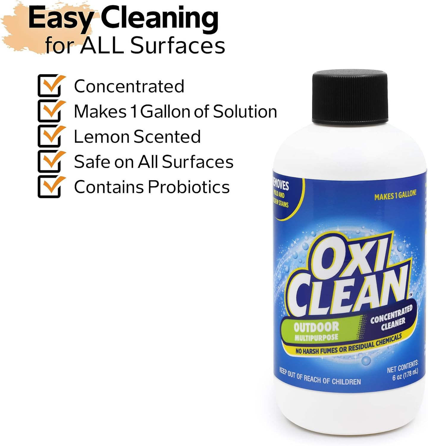 – Outdoor Multipurpose Super Concentrated Cleaner – Makes 1 Gallon – Stain Remov