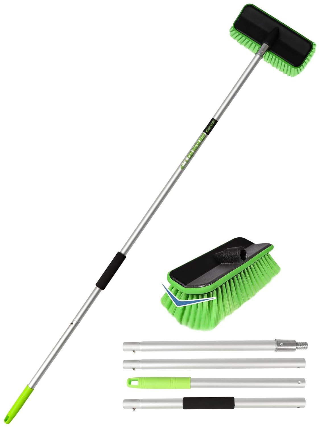 59″ V-Shaped Car Wash Brush Long Handle Snow Sweeping Brushing Adopts Soft Tires