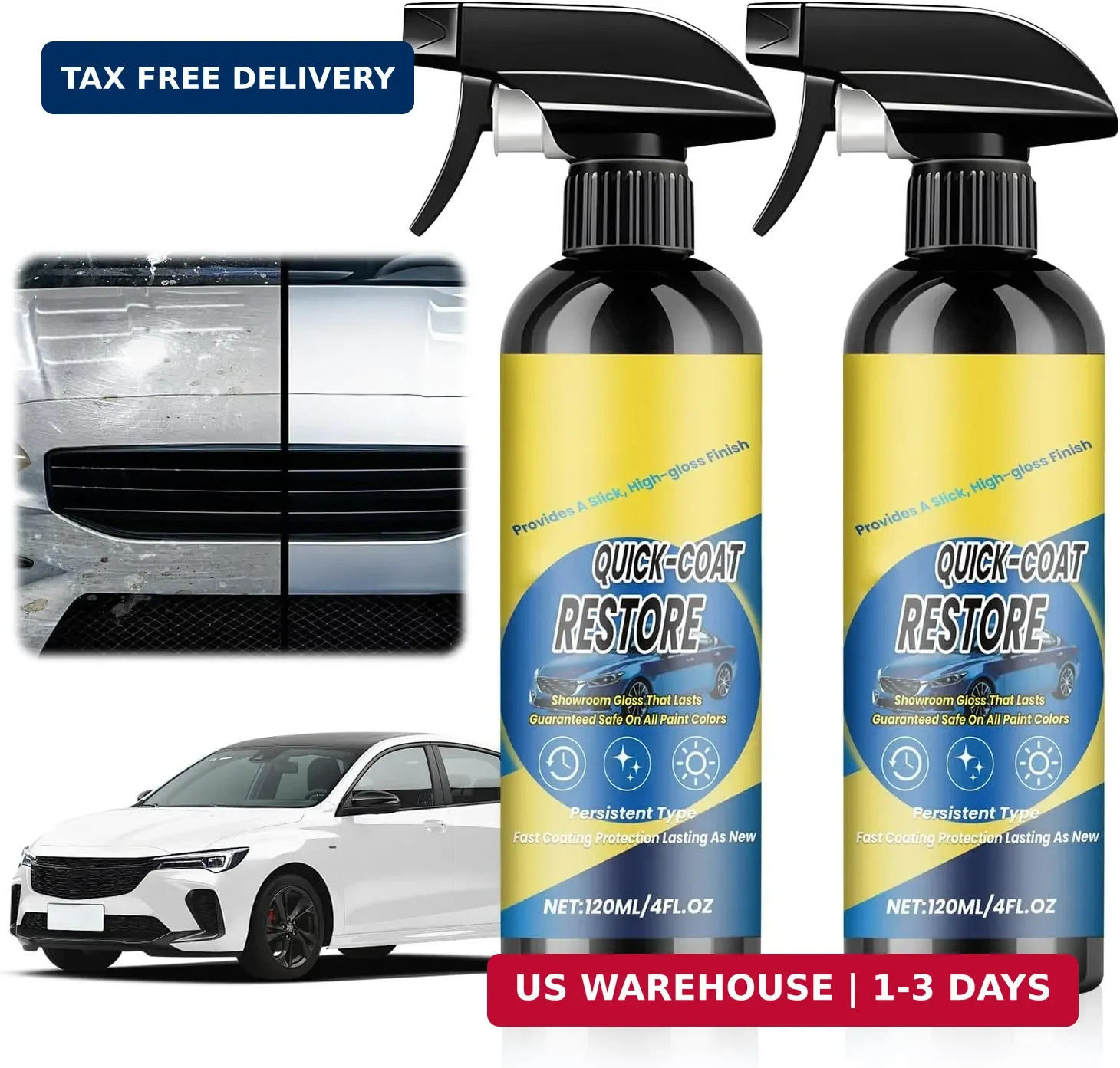 2Pcs Nano Quick Coat Restore Coating Spray,2026 New Advanced Automobile Quick-Ac