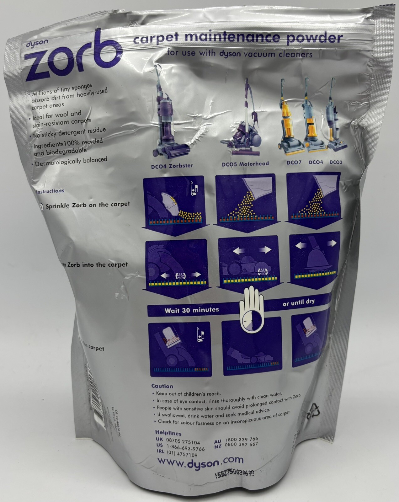 OPENED Dyson Staple Spot Cleaner & Dyson Zone Carpet Maintenance Powder