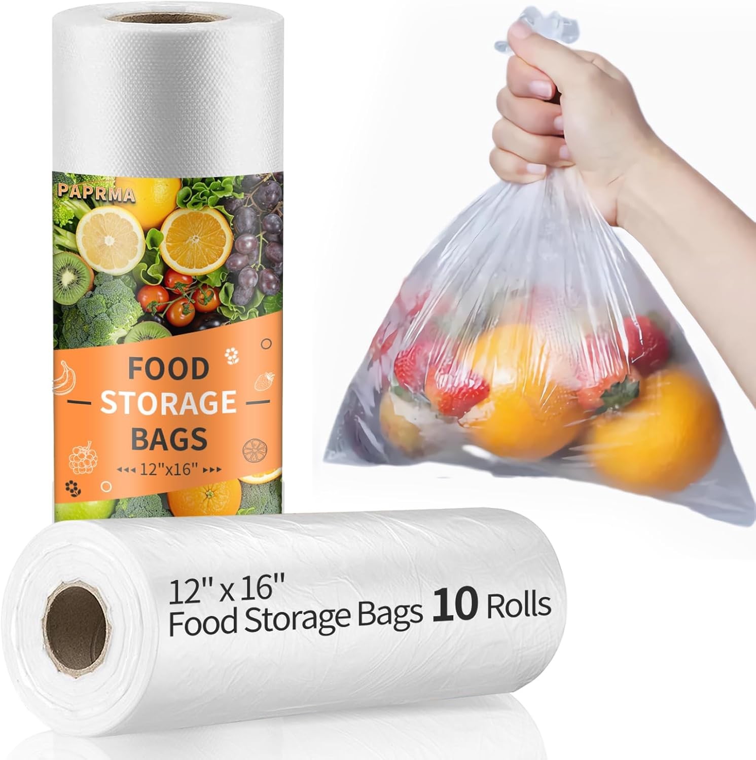 12” x 16” Food Storage Bags Clear Plastic Produce Bag, Disposable Plastic Bags