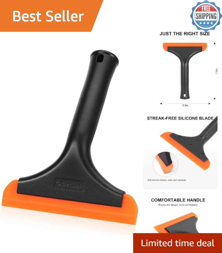Modern Mini Black Shower Squeegee – Effortless Water Removal for Glass & Mirrors