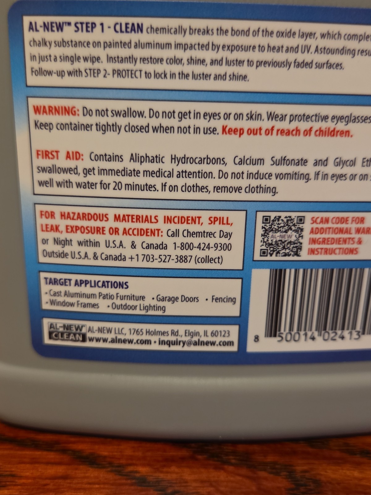 AL-NEW Clean Make it new solution restore patio furniture stains 16 fl oz