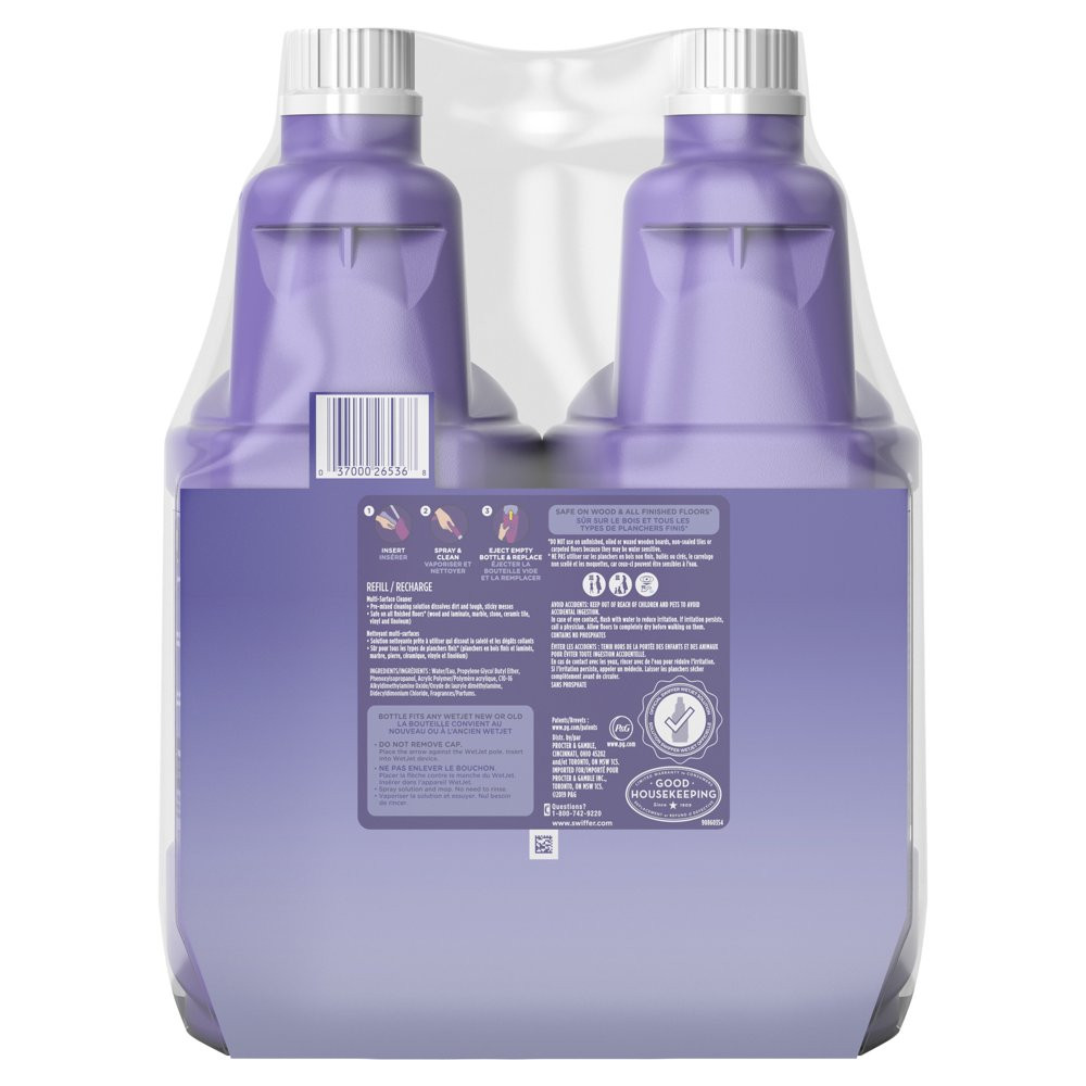 Wetjet Liquid Floor Cleaner Lavender Vanilla&Comfort 1.25L 2 pck Free Shipping
