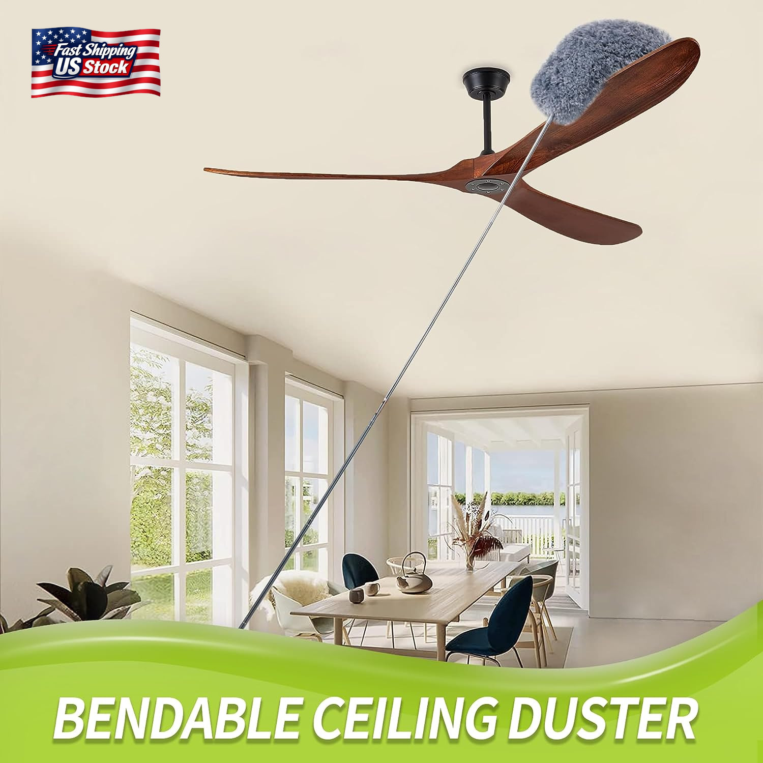 IVYROLL Cobweb Duster with Extension Pole, Spider Web Brush & Ceiling Cleaning K