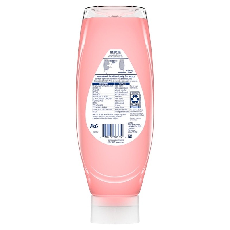 4 Pack EZ-Squeeze Dish Soap Pomegranate Rose Water Effortless Cleaning No Mess