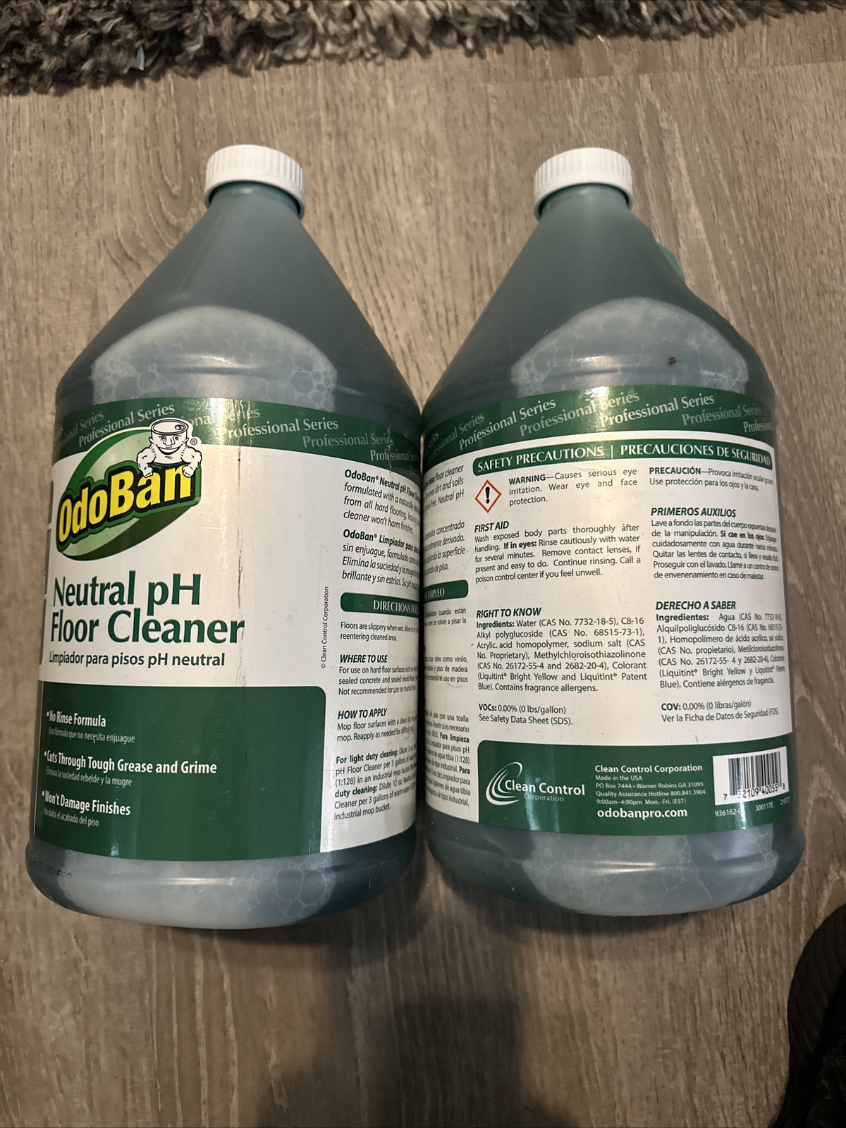 2 Pack Odoban 936162-G Neutral Ph Floor Cleaner, 1Gal