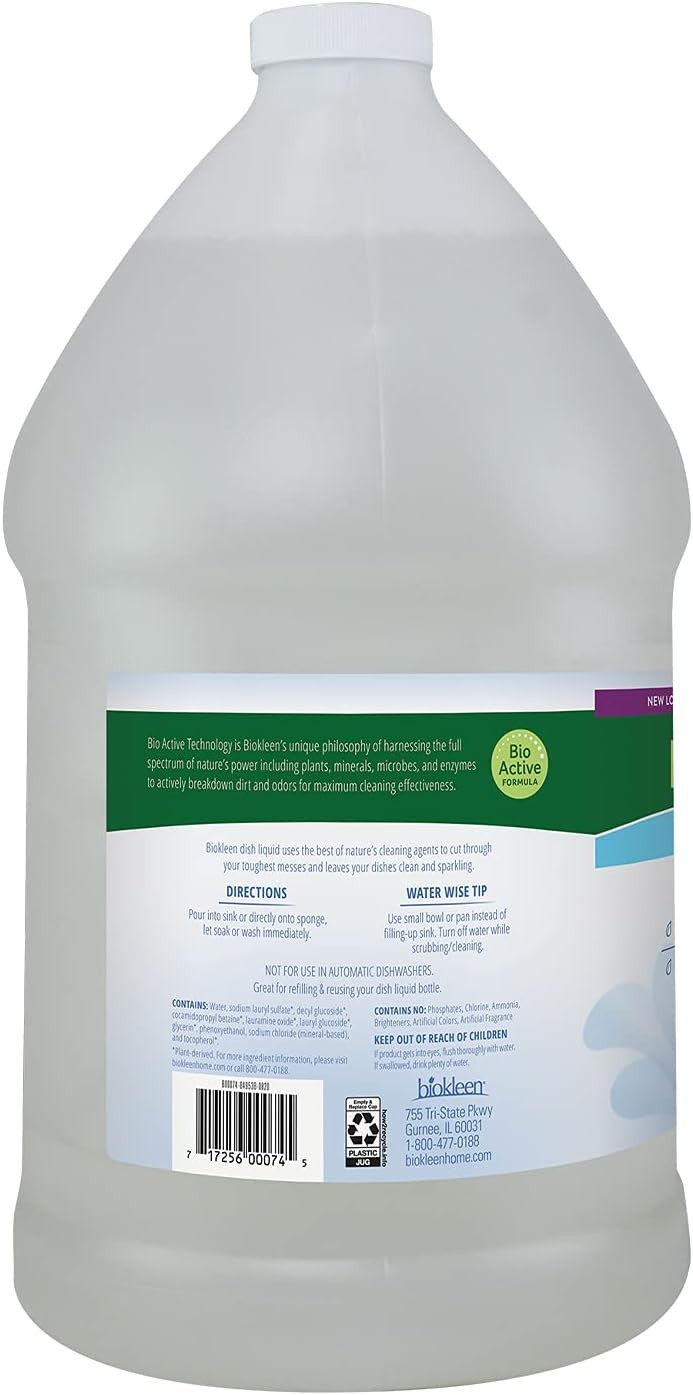 Dish Soap 128 Fl Oz Pack of 1 Biokleen Free Clear Liquid Dishwashing Cleaner