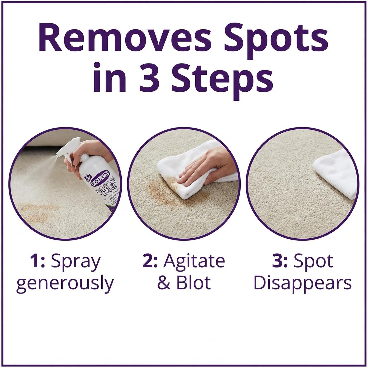 FOLEX – Professional Carpet Cleaner Spray 34 Oz – Pet Stain Removal – Instant St