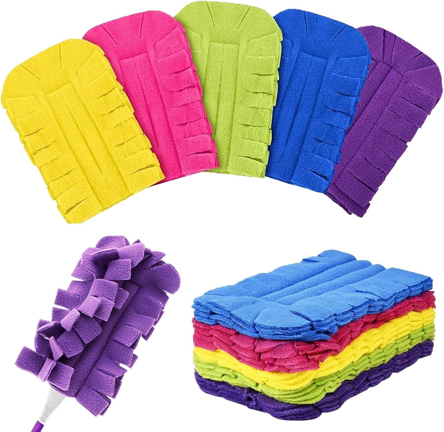 12 Pack Fleece Duster Refills 360° Reusable Duster Refills for Swiffer Washable