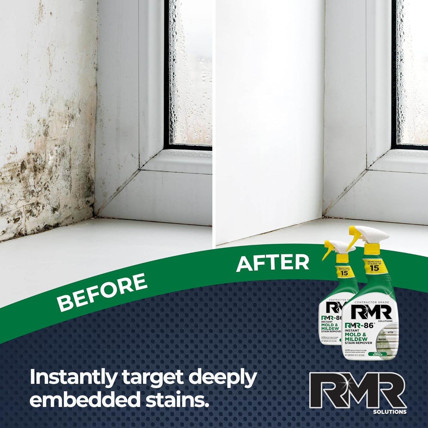 32 oz RMR-86 Mold and Mildew Stain Remover – Fresh Green Scent, 2 Bottles