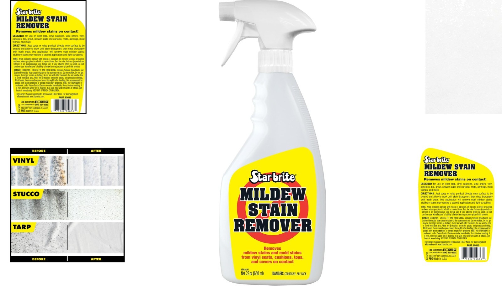 Triple-Action Mildew Stain Cleaner – Concentrated Formula for Outdoor Upholstery