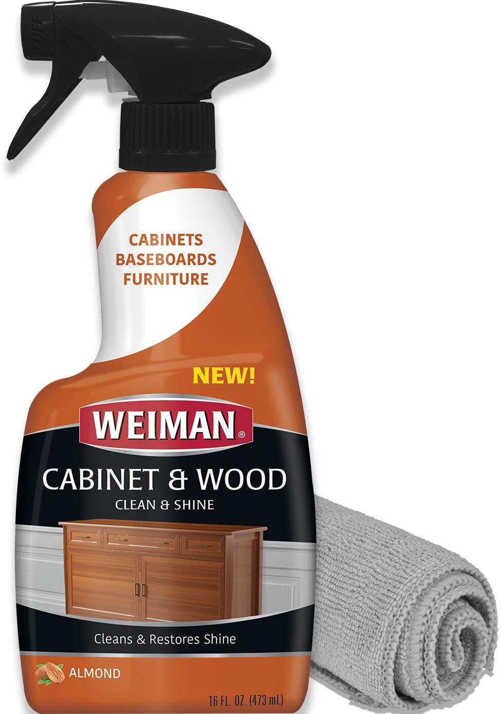 Weiman Cabinet Wood Clean and Shine Fresh Almond Scent Protects and Restores
