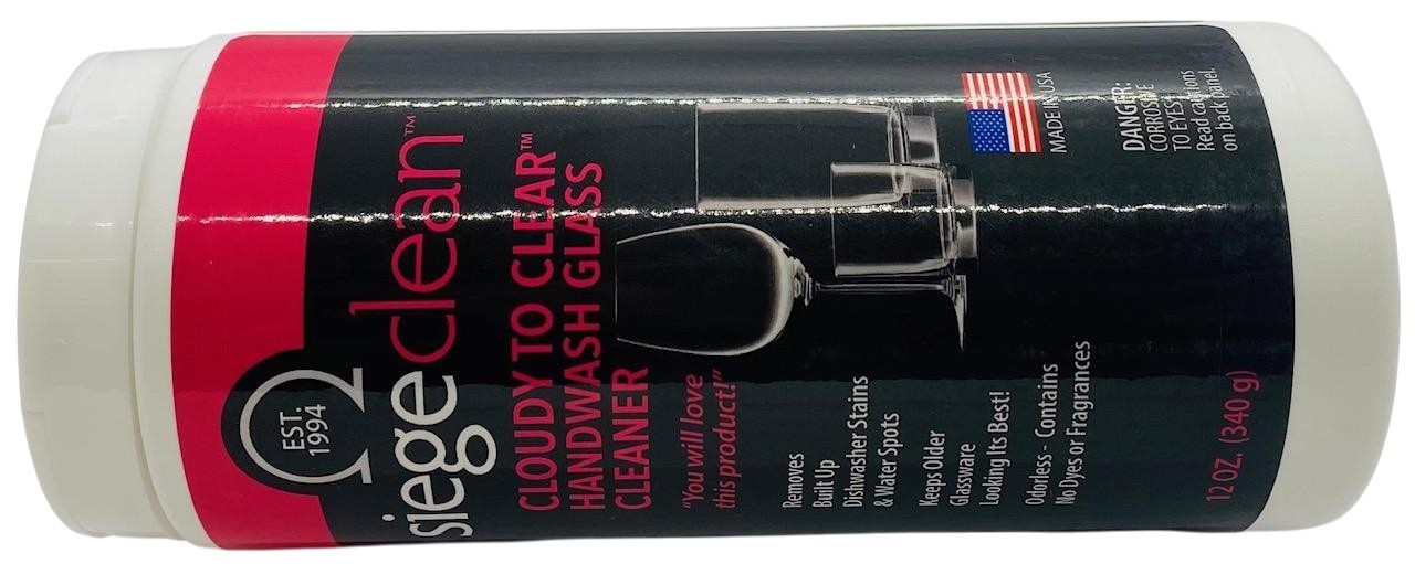 Siege Handwash Glass Powder Cleaner, 12 oz, Earth Friendly, Made in USA, P-35