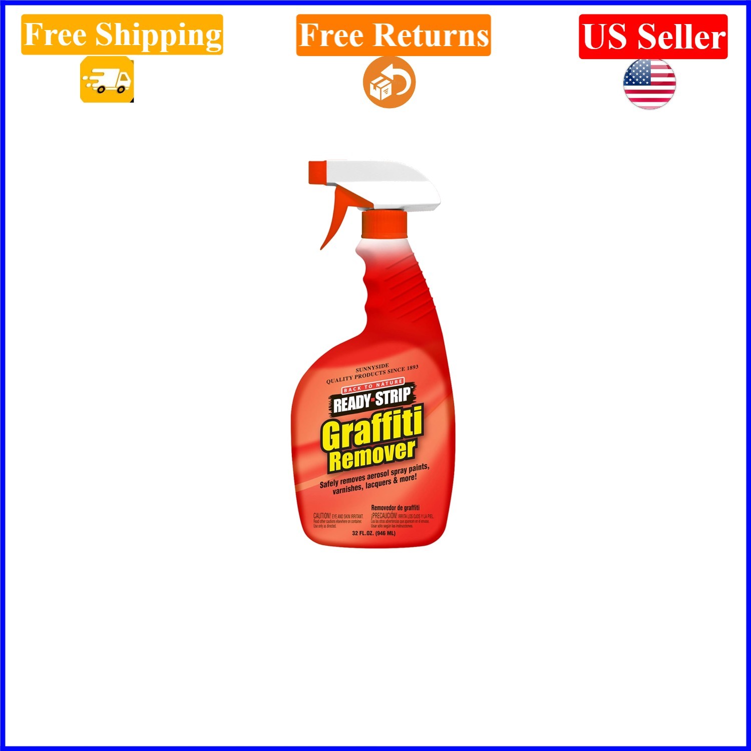 Ready-Strip Graffiti Remover, 32oz, Biodegradable, Spray for Multiple Surfaces