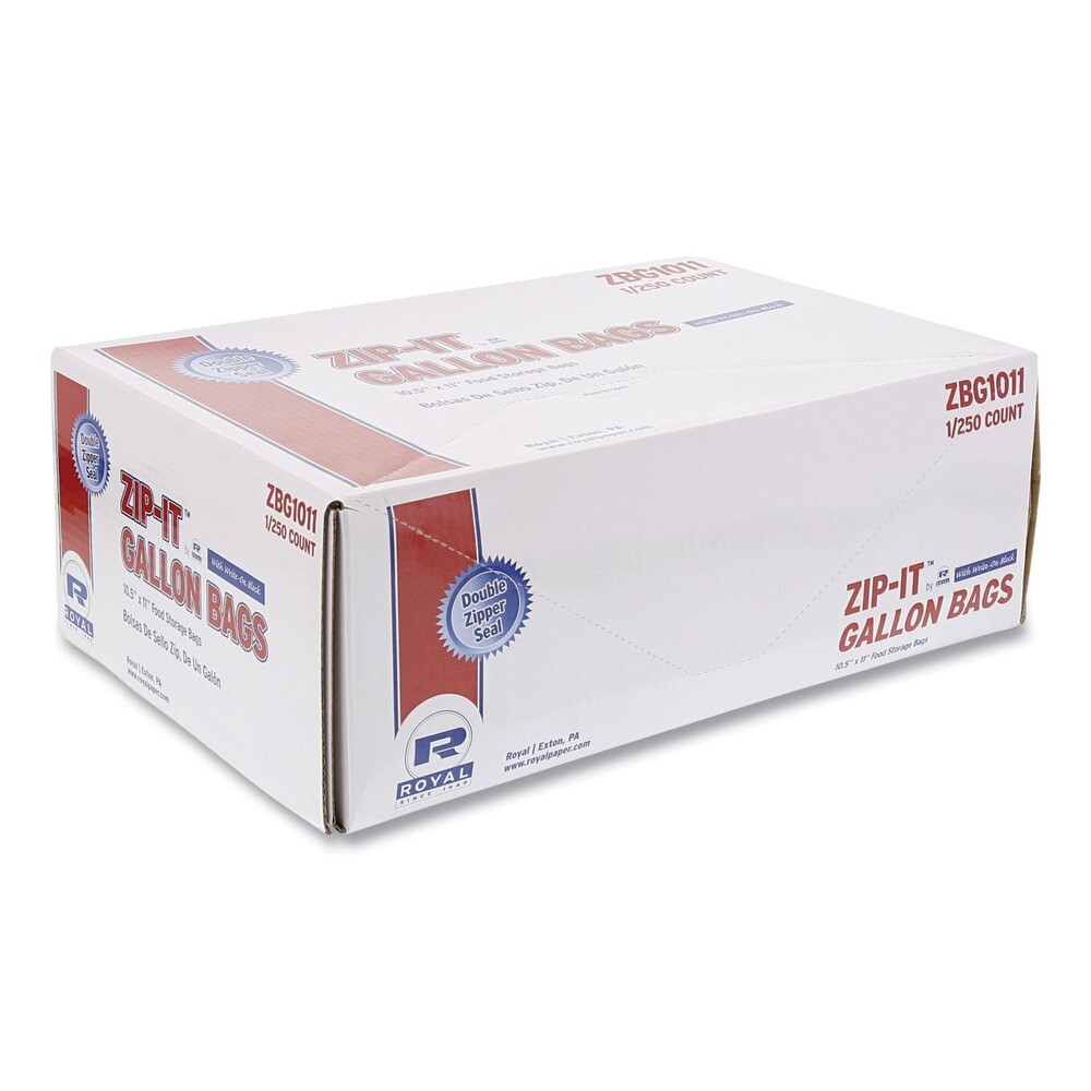 AmerCareRoyal ZBG1011 10.5″ x 10.98″ Gallon Zipper Bags – Clear (250/CT) New