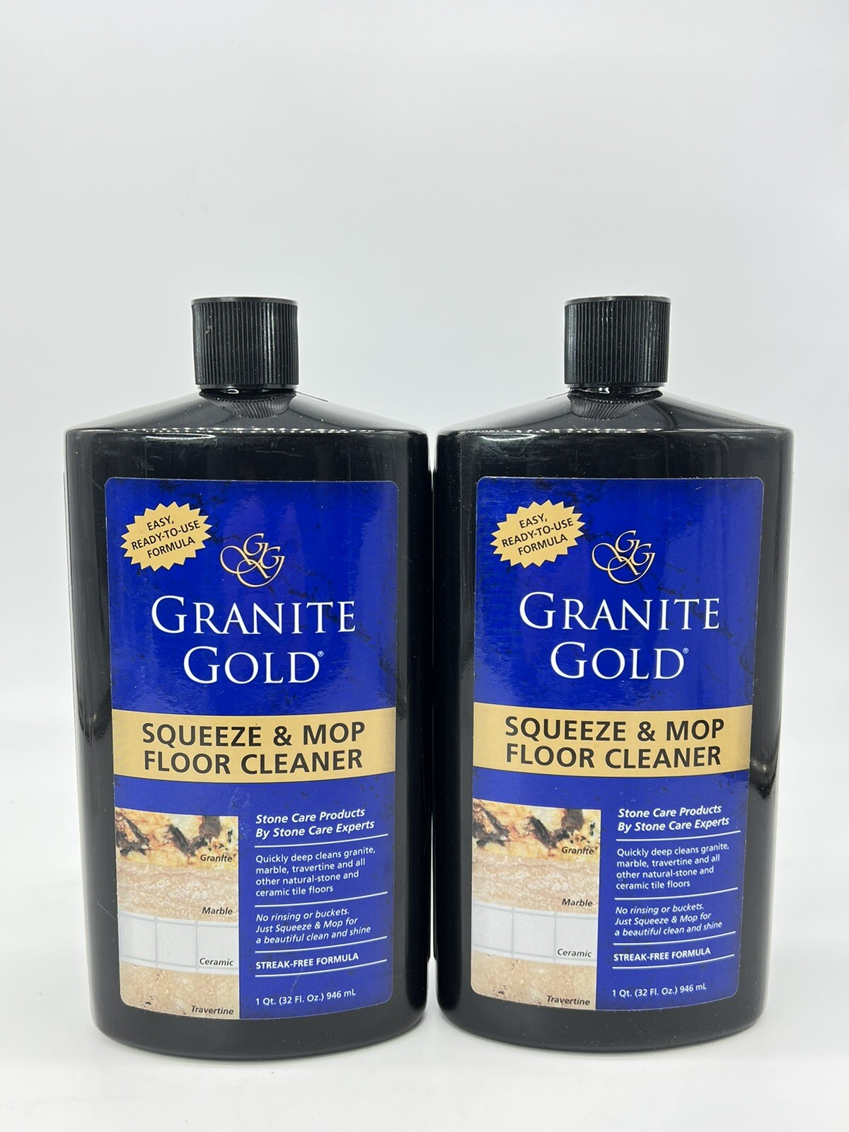 Granite Gold Liquid Squeeze Mop Floor Cleaner 32 oz. Lot Of 2 Bottles