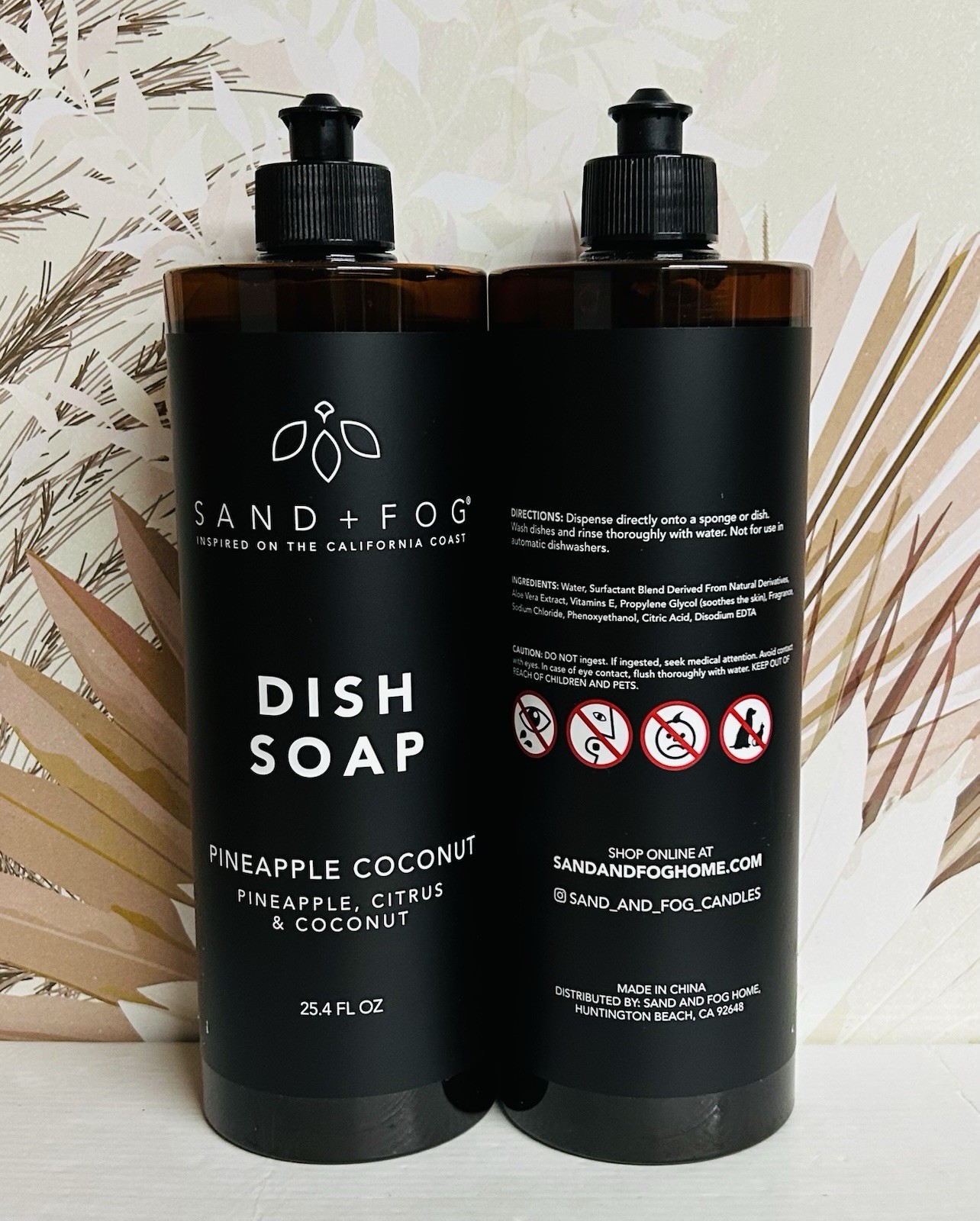 2-Pack Sand + Fog ~ Pineapple Coconut Dish Soap 25.4 fl oz Each