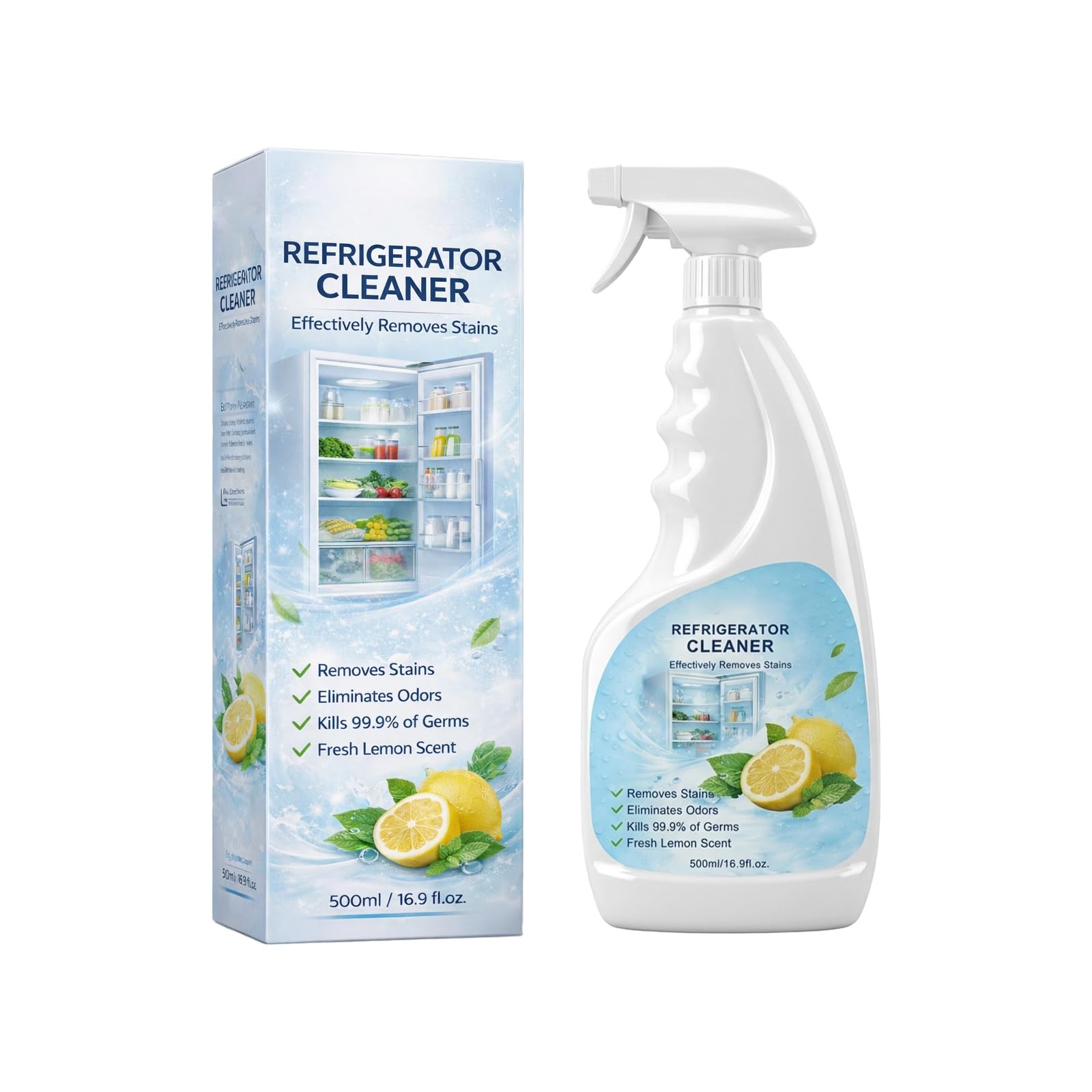Refrigerator Cleaner Spray, Multipurpose Fridge Cleaner for Removing Stains &…