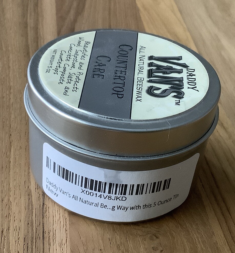 Daddy Van’s 5 oz All Natural Beeswax Countertop Care Soapstone, Slate, Concrete