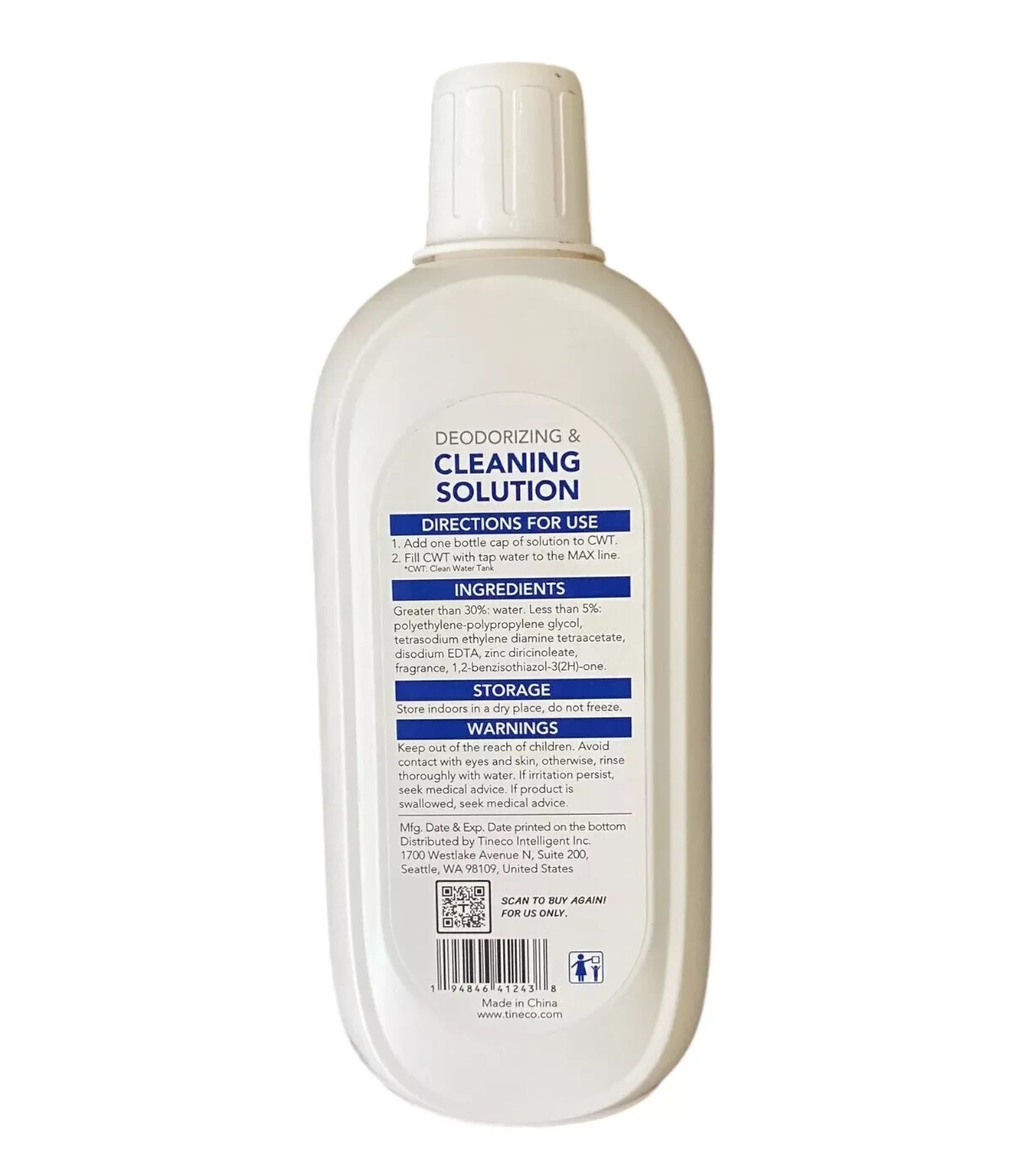 Tineco Deodorizing & Cleaning Solution REFILL 16.9 fl oz Deep Cleans NEW SEALED