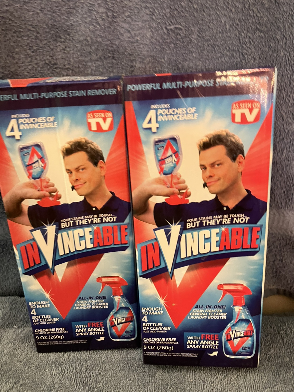INVINCEABLE All In One Cleaner Stain Fighter As Seen on TV ( 2 New In Box )