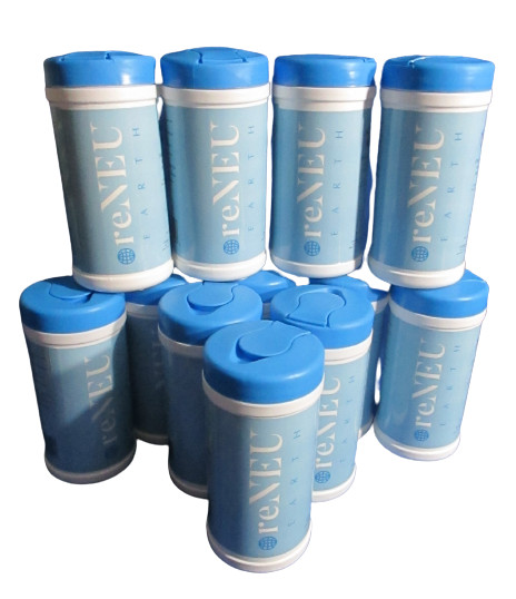 reNeu Earth Alcohol Single Daily Use 72 Wet Wipes 15.5 oz 75% Alcohol 14 x 17cm