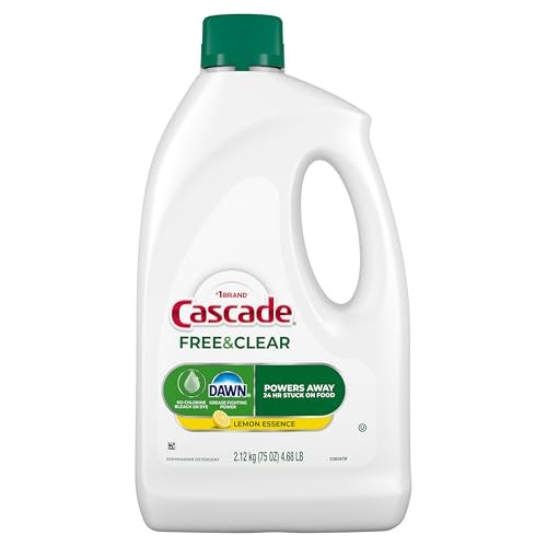 Cascade Free Clear Dishwasher Detergent 75 Ounce Gel Biobased Powerful Clean