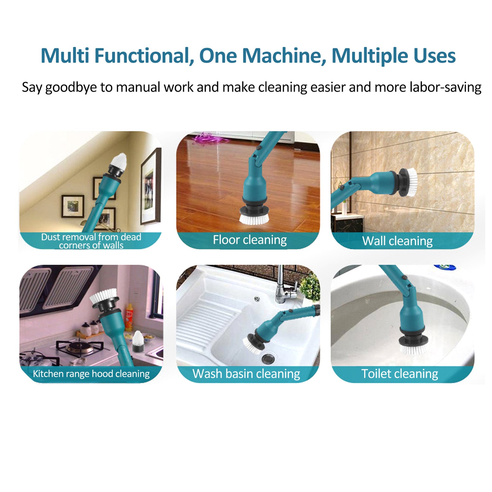 21V Electric Scrubber Multi-Function Lithium Retractable Cleaning YNTH