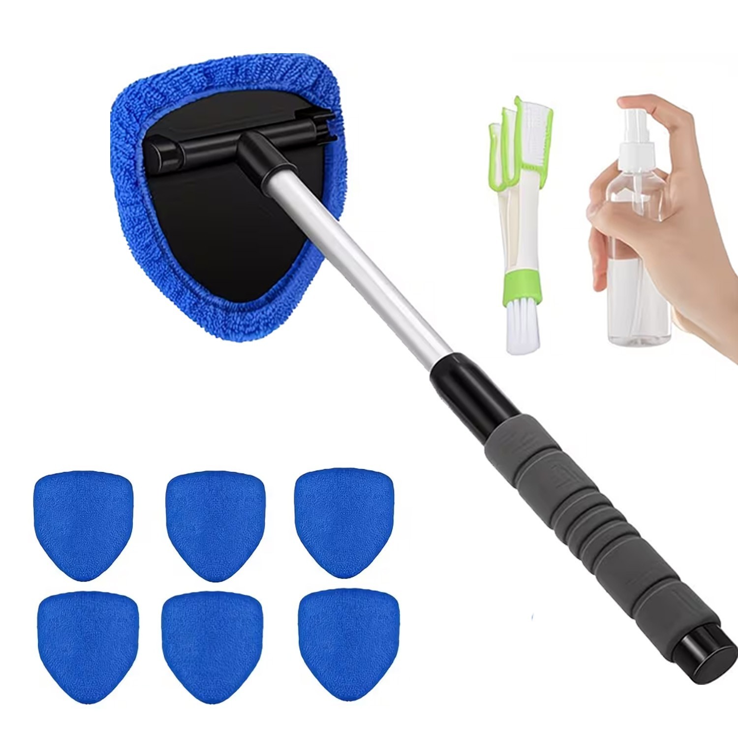9 PCS Windshield Cleaning Tool Kit Car Window Glass Wiper Cleaner Brush Pad