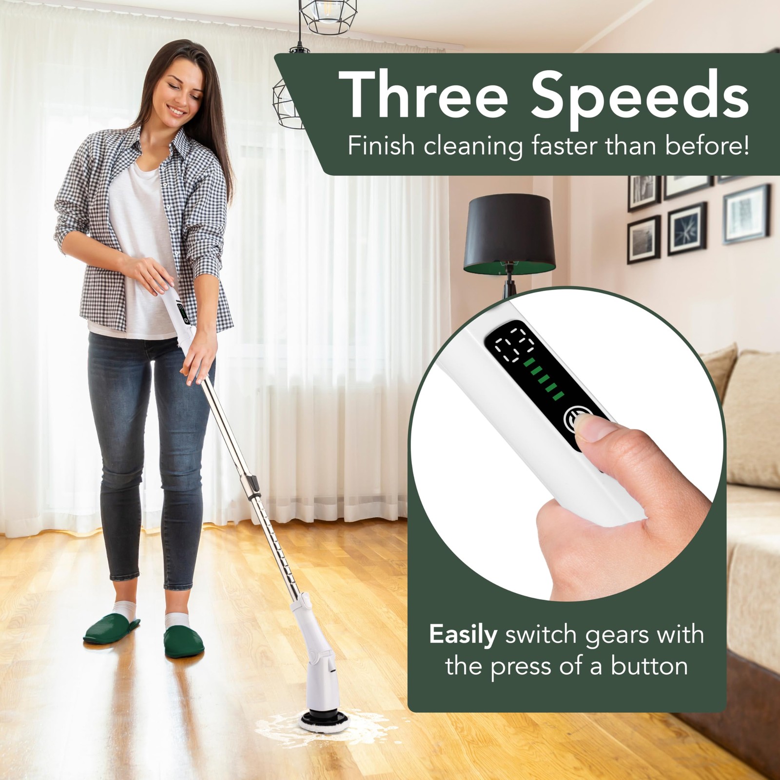 Electric Power Spin Scrubber – Cordless Cleaning Brush with 7 Replaceable Bru…
