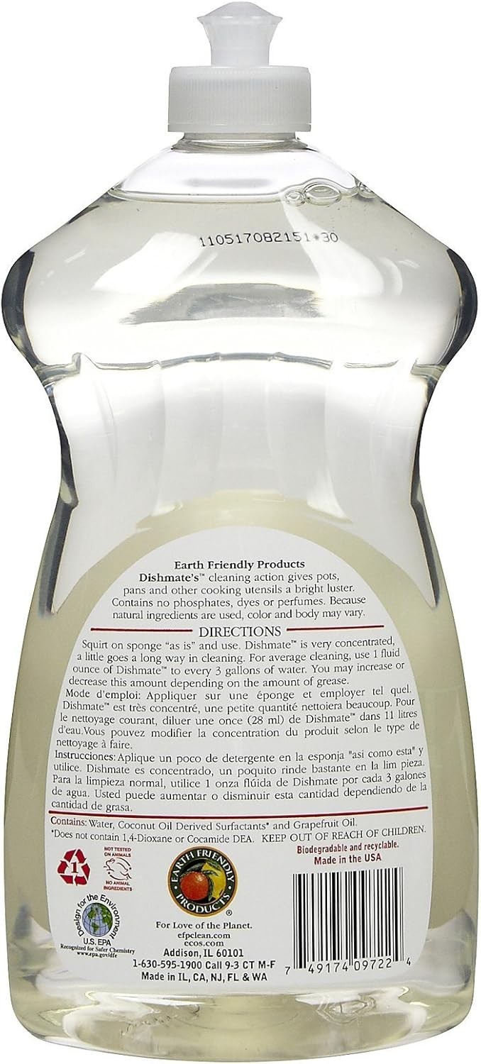 Plant Based Dishwashing Liquid 25 Fl Oz Grapefruit Grease Cutter Cleaner