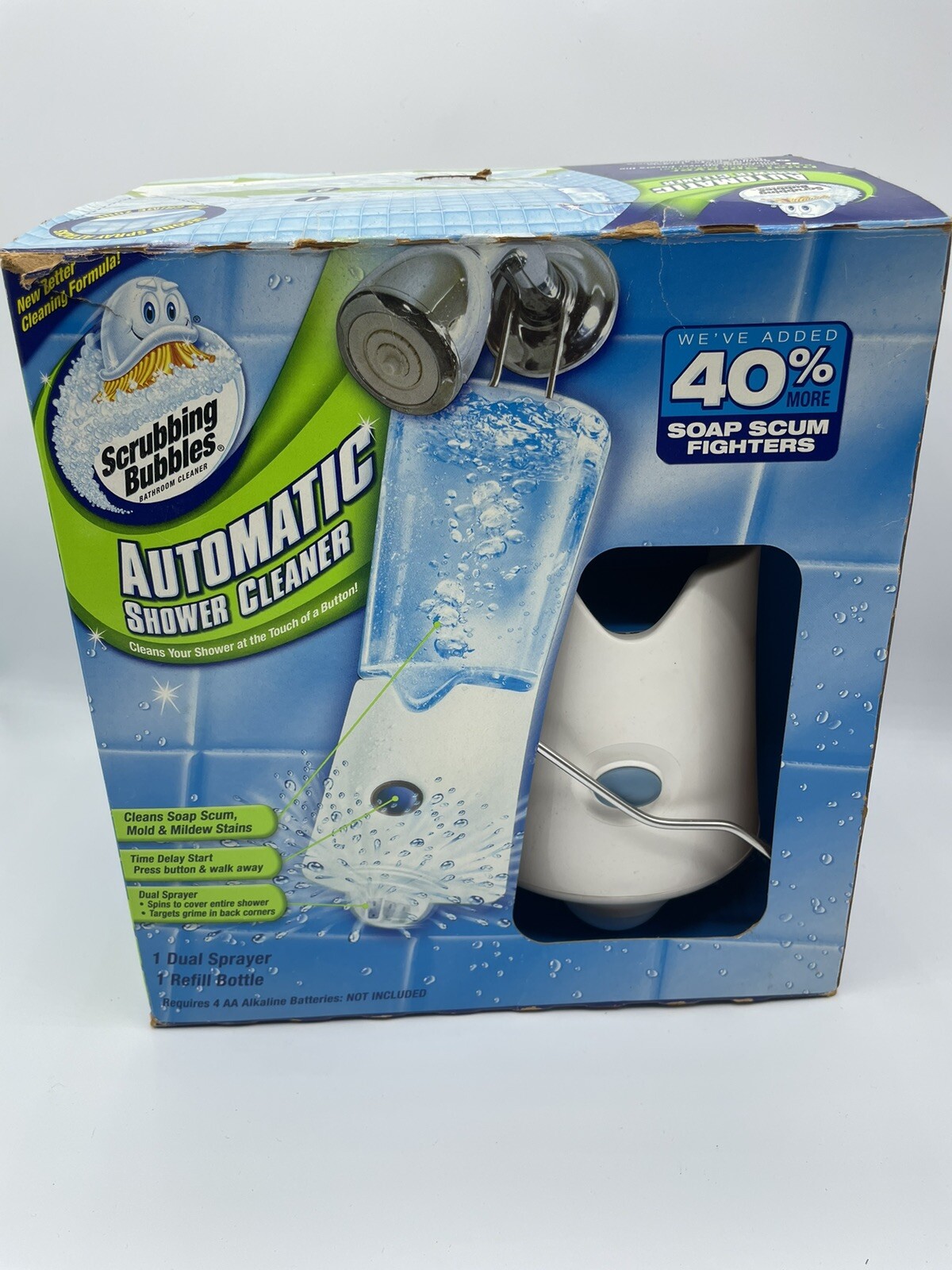 Dual Sprayer Scrubbing Bubbles Shower & Surface Cleaner Liquid 34oz Opened Box