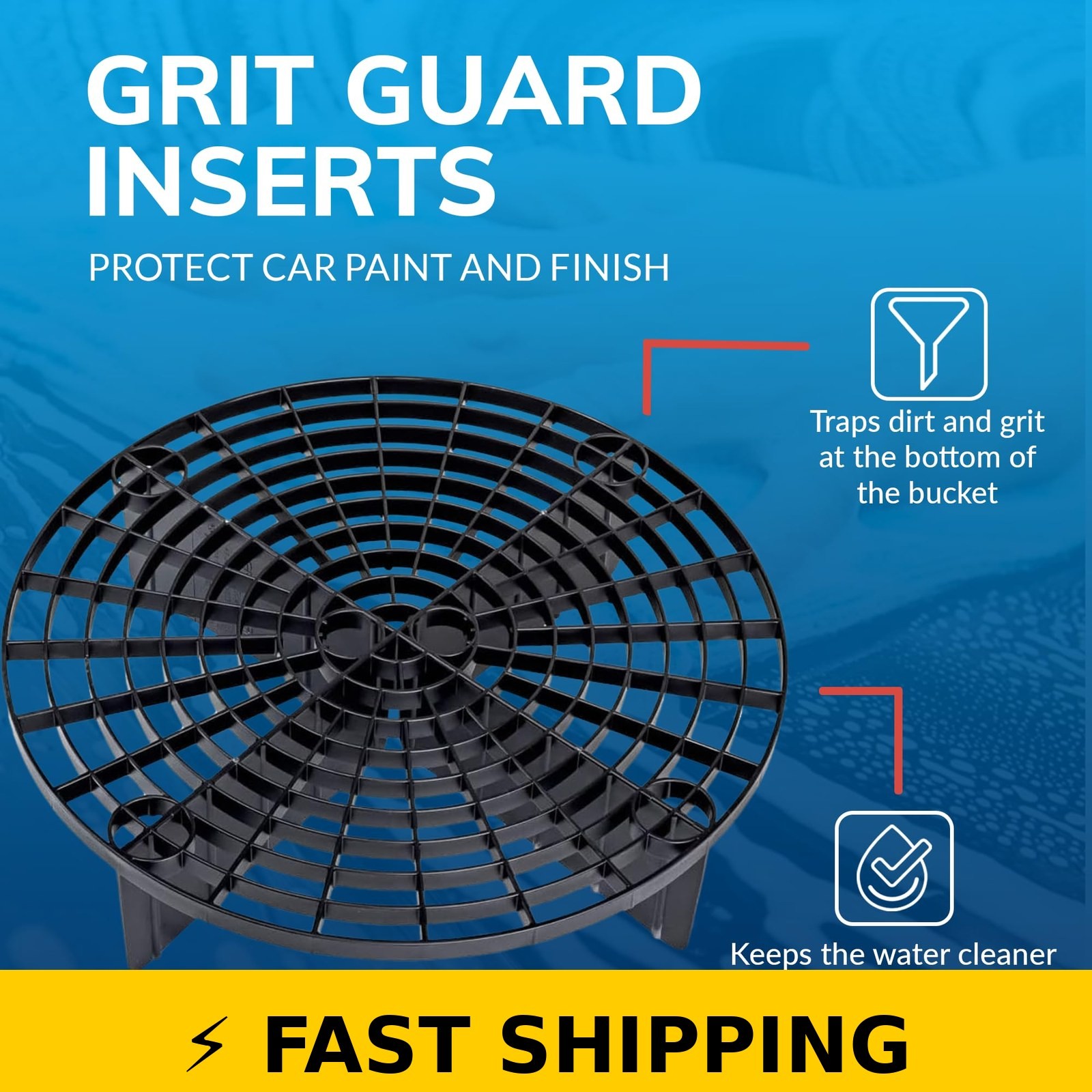 Grit Guard 5 Gallon Washing System – Car Wash Kit with Dolly, Black