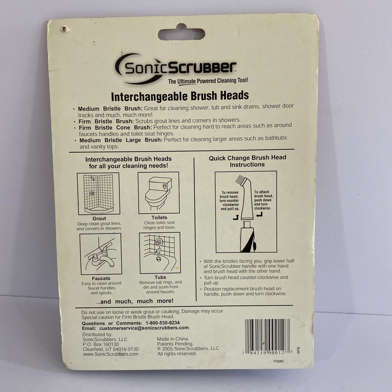 Sonic Scrubber Interchangeable Brush Heads Bathroom Replacements