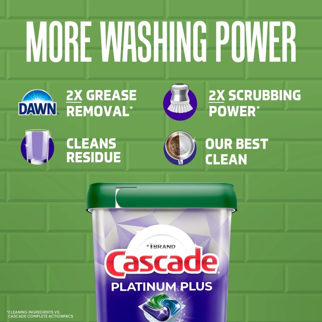 Platinum Plus Dishwasher Pods, Dishwasher Detergent Soap Tabs, Fresh, 26 Ct