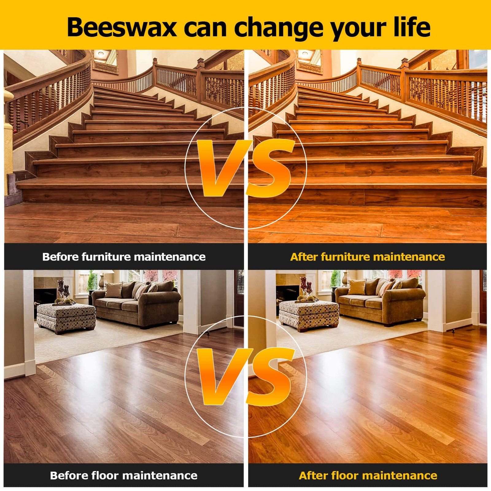 Beeswax Furniture Polish – Natural Wood Conditioner and Finish Restorer 300ML