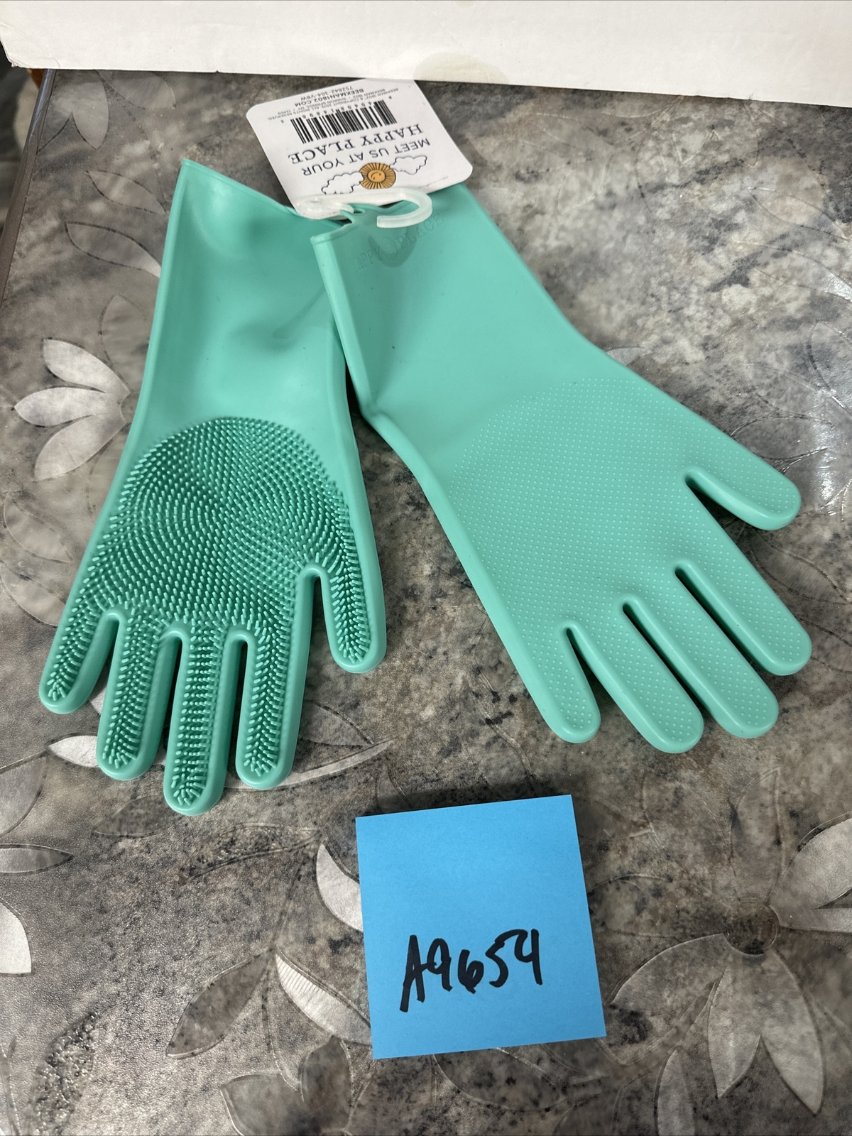 Beekman 1802 Cleaning Dishwashing Scrubber Silicone Gloves Green Sz Small New
