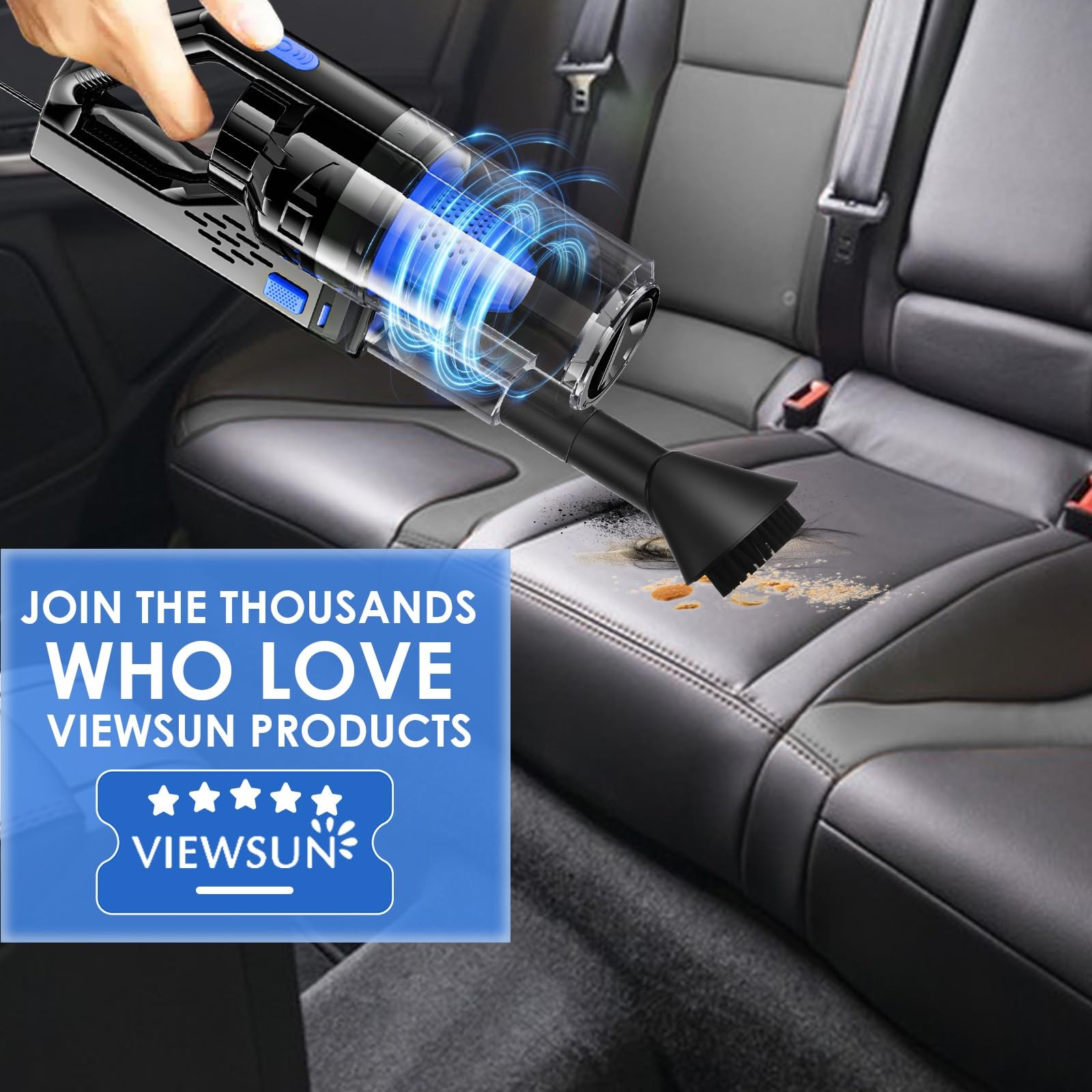Viewsun Car Cleaning Kit, Car Interior Detailing Kit with High Power Handheld Va
