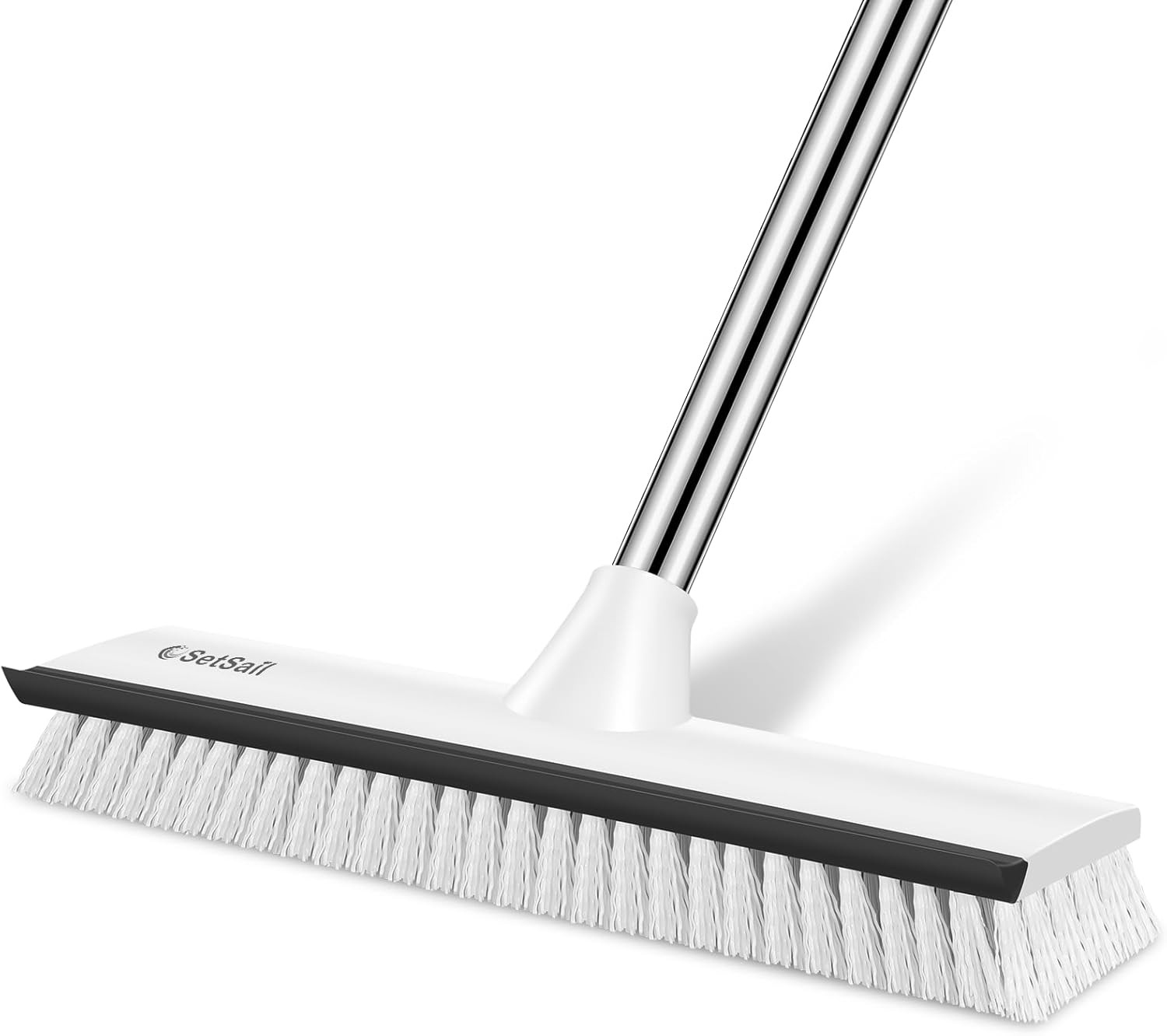2 In 1 Floor Scrub Brush With Scraper Adjustable Handle Heavy Duty Cleaning