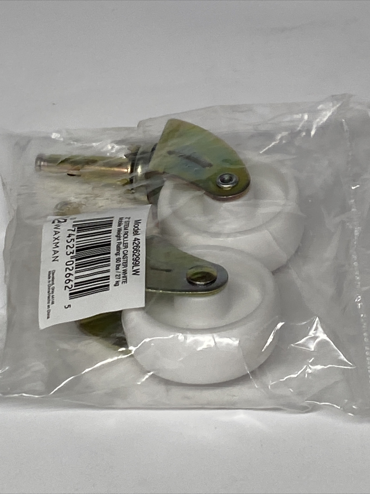 Waxman 4266299LW 2″ Stem Roller Caster White Wheels For 60lbs 2-Pack New