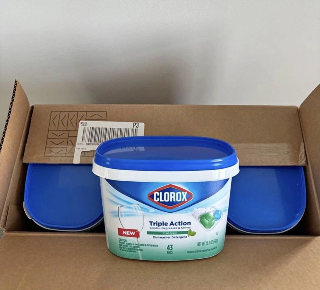 Clorox Triple Action Dishwasher Lot Of 6 Detergent Pacs, 43 Count Total 258 Pacs